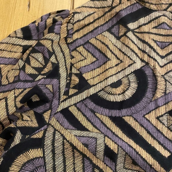 World Market Women’s Patterned Boho Top Flowing S/M Brown Black Pullover - Picture 11 of 11